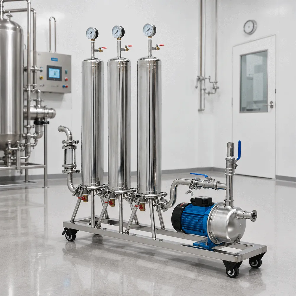 Filtro de membrana de tres etapas para la filtración en líneas de embotellado de cerveza