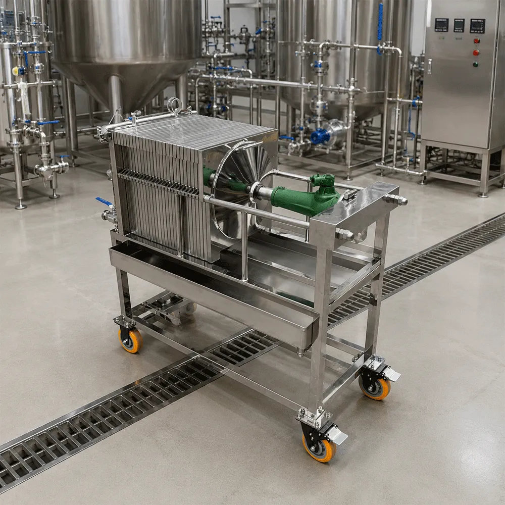 Filtre à panneaux carrés (à plaques et cadres) pour le polissage et la clarification de la bière