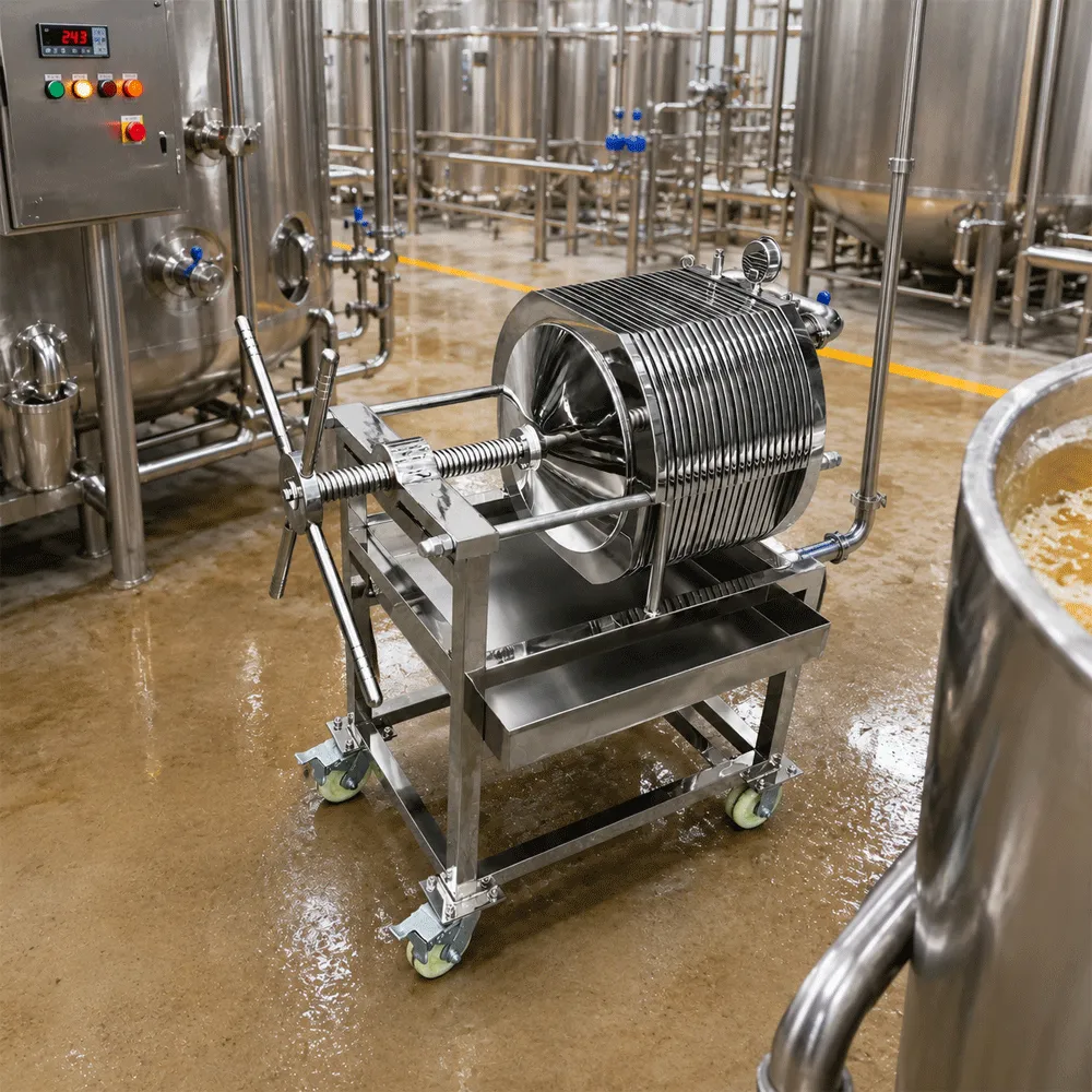 Filtre à plaques circulaires pour la clarification de la bière à haute efficacité