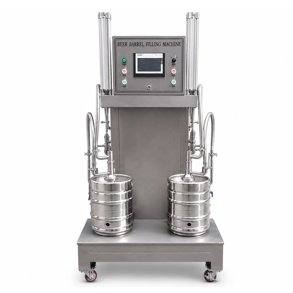 Two Stations Beer Keg Filling Machine with Flow Meter